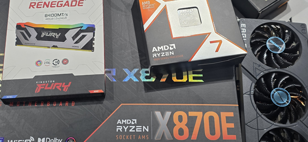 Podzespoły do składania komputera – procesor AMD Ryzen, płyta główna i karta graficzna